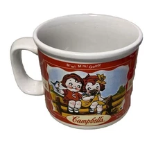LOT: 2 VINTAGE CAMPBELL'S SOUP KIDS COFFEE MUGS 4 SEASONS HOUSTON HARVEST 1998