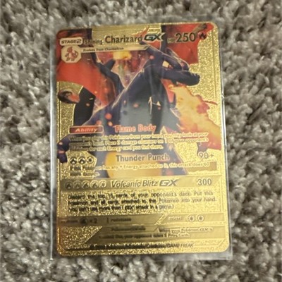 Nintendo Shining Charizard GX Gold Metal Full Art Pokémon Card 250