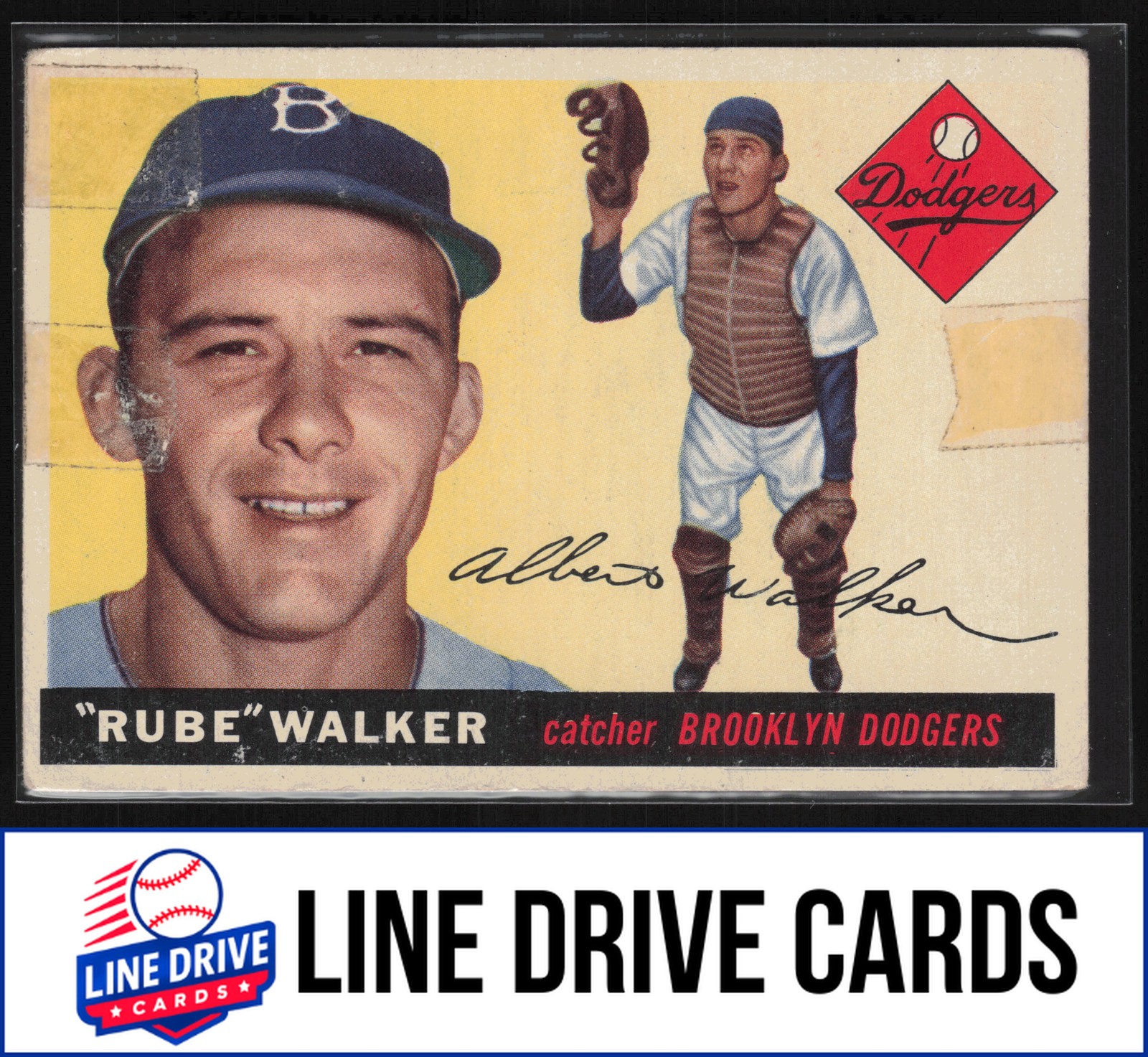 Rube Walker #108 Baseball Cards 1955 Topps trading card — raw and PSA graded price guide