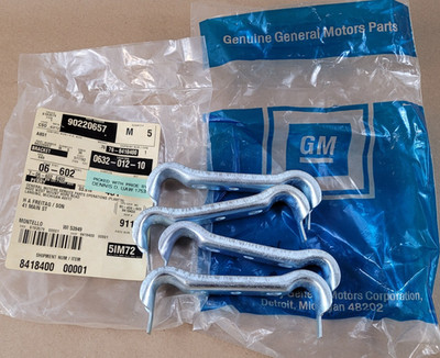 4 NOS GM 90220657 Lower Intermed. Exhaust Brackets 1988-89 Pontiac Lemans 4 Cyl