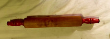 Vintage Farm House Wooden Rolling Pin w/ Red Handles