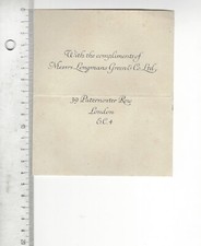 Biglietto di accompagnamento dell'editore Longmans, Green & Co. (Ltd.), Londra