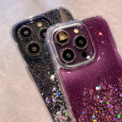 Glitzer Silikon Handy Case Hülle für iPhone 16 Plus 15 Cover Screen Protector