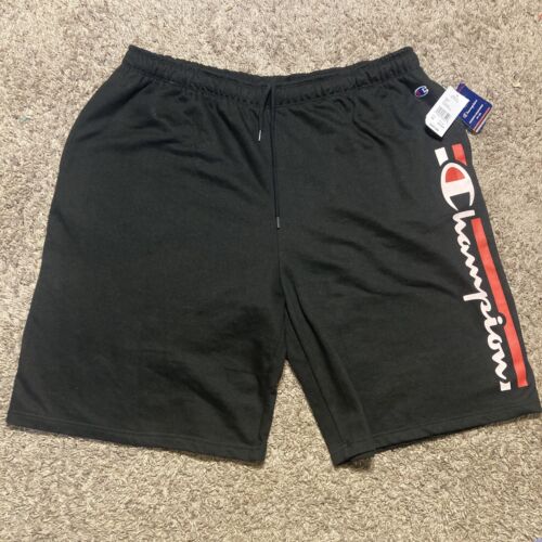 Men's Champion Black Sweat Shorts Size 3XL NEW Drawstring Big & Tall
