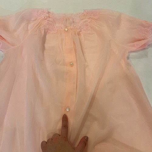 Vtg Lorraine Lingerie Nightgown Button Front Lace Satin Cottage Grandma Core Sm - Picture 7 of 14
