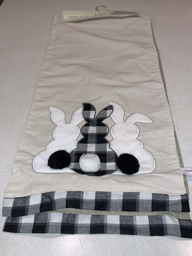 Cotton & Co. Bauernhaus Frühling Osterhase Tischläufer Baumwolle 16" x 72" Neu - Bild 1 von 7