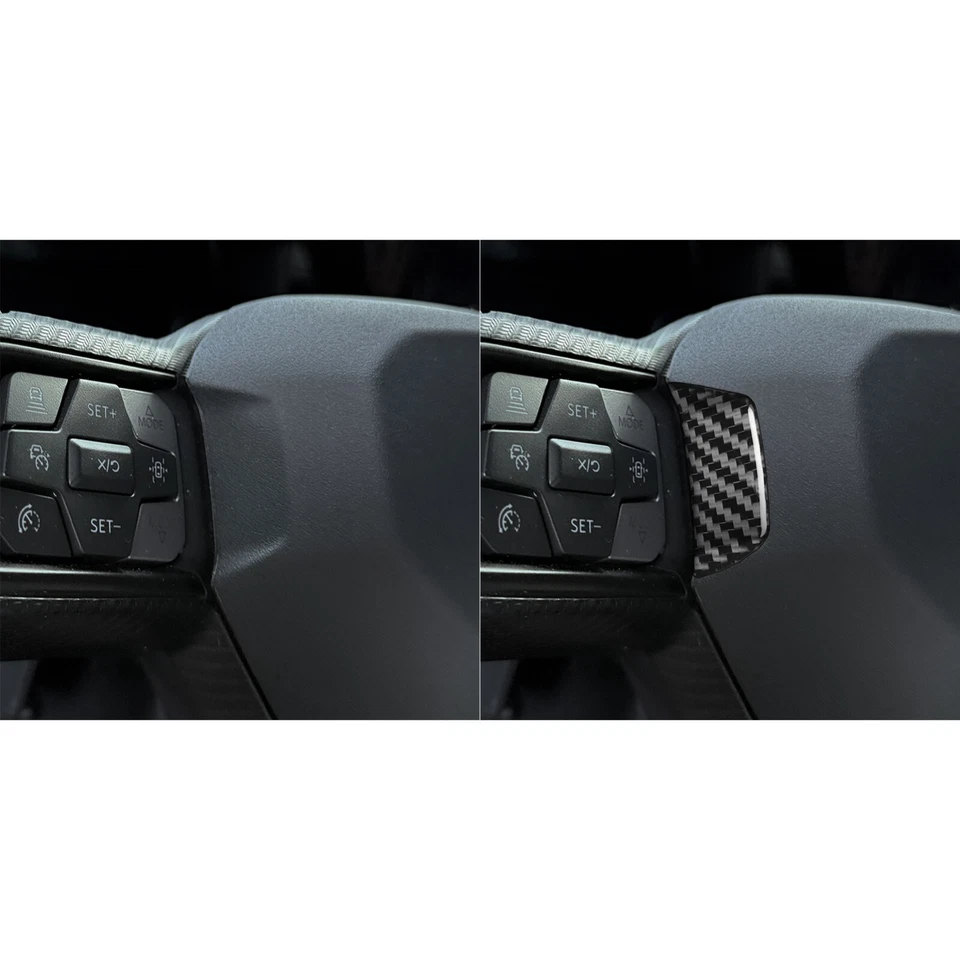 Real Carbon Fiber Steering Wheel Button Side Cover For Ford Mustang GT 2024-2025 - Image 4 of 4