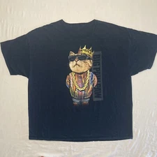 Big Paw Paw Shirt Size 3XL Cat King Crown Urban Graphic Tee Black Shades Rapper