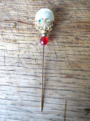 Épingle à Chapeau Ancienne Style Art Déco - Bijou Vintage D'Occasion