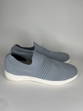 Array Sport Gabby Shoes Slip Ons Gray Knit Fa...