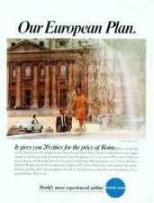 1967 Pan Am Vintage Print Ad Our European Plan 20 Cities For The Price Of Rome