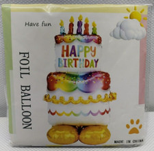 Anagram 53" Happy Birthday Cake Airloonz Foil Balloon