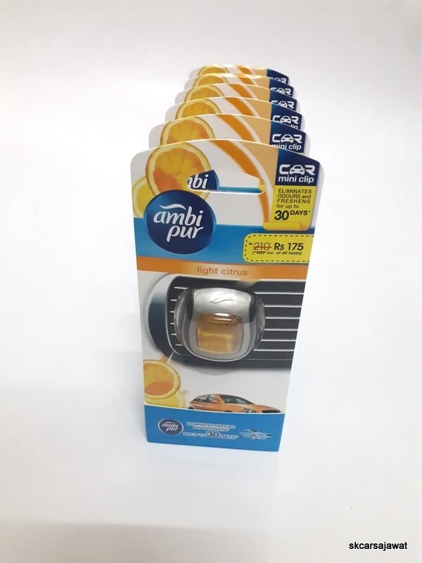 100% ORIGINAL BRANDED AMBI PUR CAR AIR FRESHENER PACK OF 6 LIGHT CITRUS