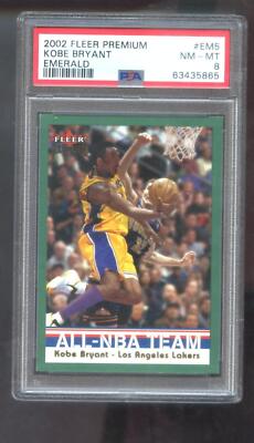 2002-03 Fleer Premium All-NBA Team EMERALD #EM5 Kobe Bryant PSA 8