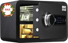 Biometric Fingerprint Safe Box 0.85 Cubic Feet Fireproof Waterproof Safe Box