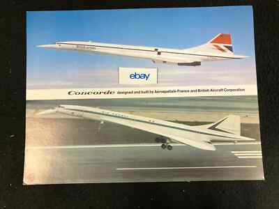 1976 BRITISH AIRWAYS CONCORDE SUPERSONIC JET 8 1/4''X11 COLOR PRESS PHOTO W INFO