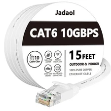 Cat 6 Ethernet Cable 15 Ft Outdoor&indoor 10gbps Support Cat7 Network Flat Inter