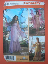 Simplicity 3632 UNCUT Sewing Pattern Fairy Costume Elf Nymph Sprite Fantasy 6-12