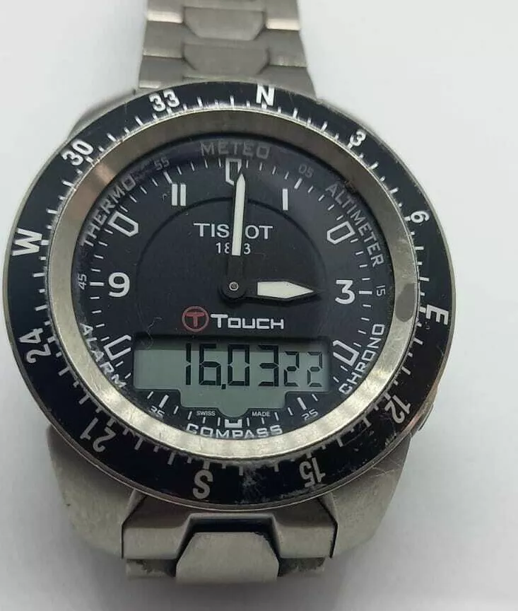 Tissot T Touch Expert TITANIUM T013420A 44mm Men s Watch With bezel Used