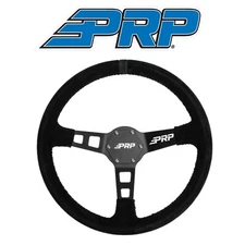 PRP Deep Dish Suede Steering Wheel Black Stripe For Polaris RZR/Can-Am Maverick