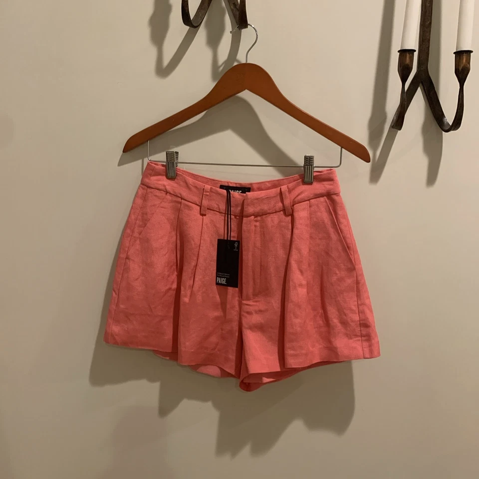 Pantalones Cortos Andie PAIGE Mezcla de Lino Color Polvoriento Chicle Talla 2. ¡NUEVO CON ETIQUETAS! $178. ¡NUEVO! Foto 3 de 4