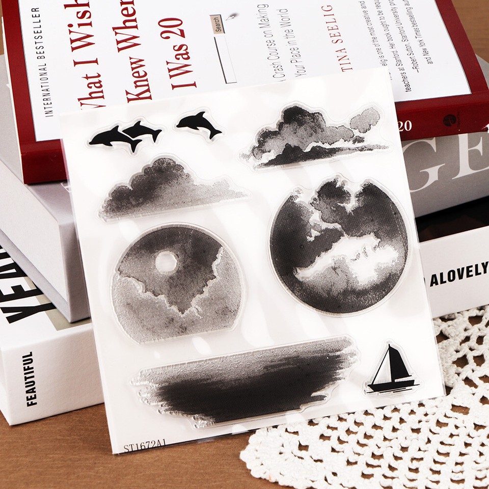 Under The Moon Silicone Clear Stamps for DIY Scrapbooking Embossing