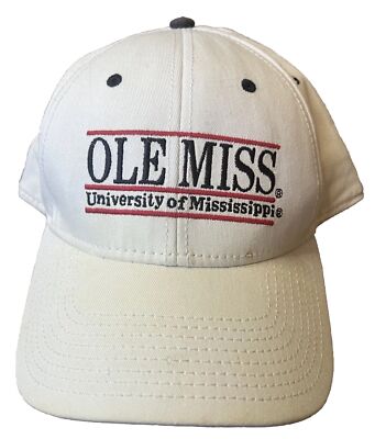 The Game NCAA Ole Miss Rebels Adjustable Snapback Hat - White With Classic Bar Design