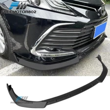 Fit 21-24 Toyota Camry LE Front Bumper Lip 3PCS PP Matte Black Spoiler Splitter