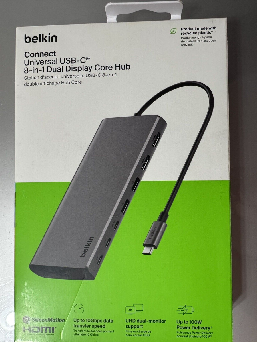 Belkin - Connect Universal USB-C 8-in-1 Dual Display Core Hub | eBay