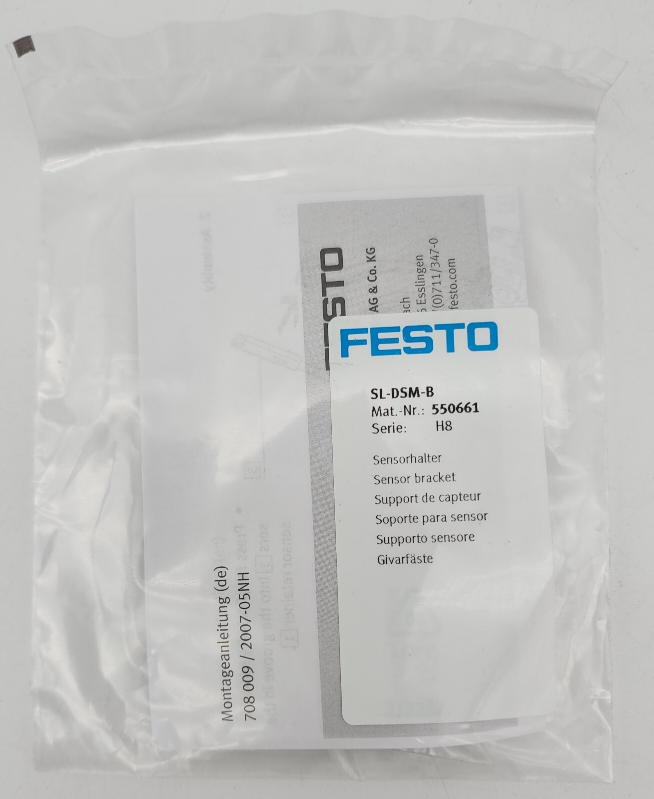 FESTO SL-DSM-B 550661 SENSOR BRACKET SLDSMB *NDA AVAILABLE*