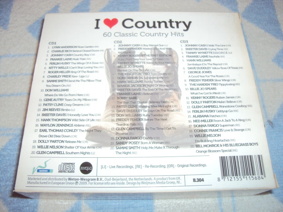 I Love Country 60 Classic Country Hits (Johnny Cash,Lynn Anderson,.. 3 CD´s Box - Bild 2 von 2