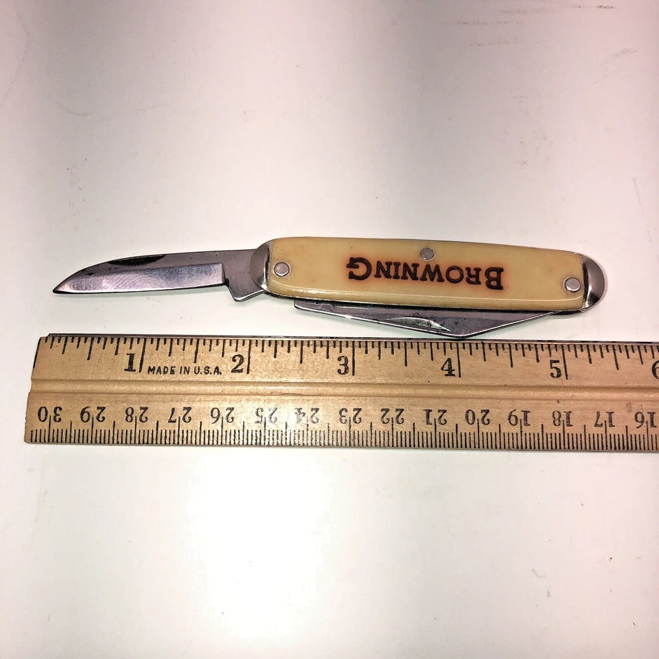 Vintage Browning Knife 2 Blade folding Pocketknife Made in USA 1960's VERY RARE - Image 3 of 4