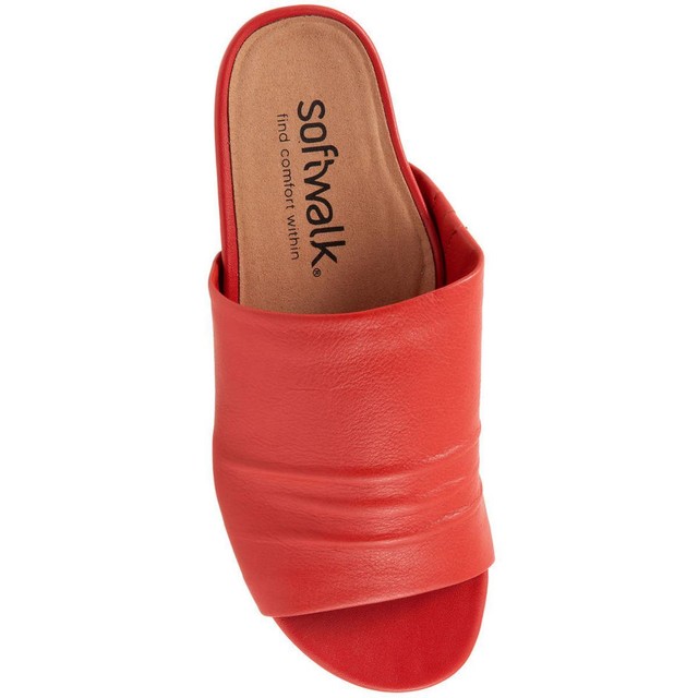 SoftWalk Womens Camano Red Mules Slide Sandals Shoes 8.5 Narrow (AA N) BHFO 2796 for sale online 