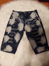 Kroix Jean Shorts Boys Size Large 16 Ripped Destroyed Denim Bleached Distressed