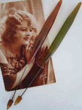 2 Art Deco Double Hatpin Applejuice Translucent Bakelite Plastic Lapel Stick Vin