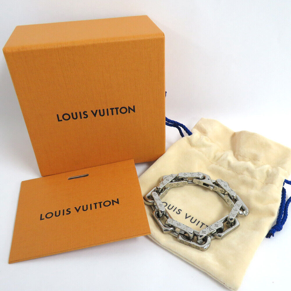 LOUIS VUITTON Monogram Chain Bracelet M00308 Silver Metal LOUIS VUITTON Monogram Chain Bracelet M00308 Silver Metal