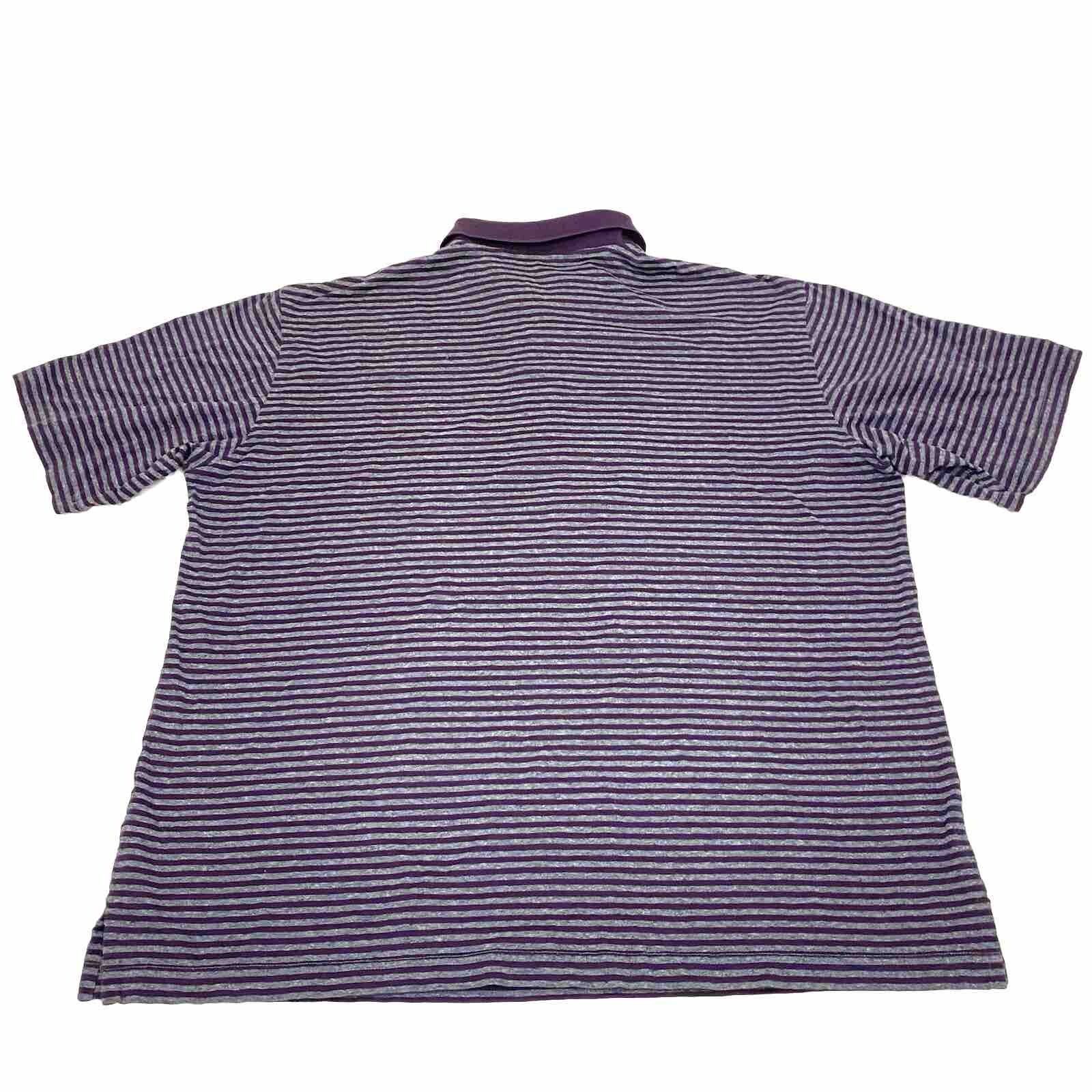 Bugatchi Performance Tech Purple Gray Stripe Polo… - image 3