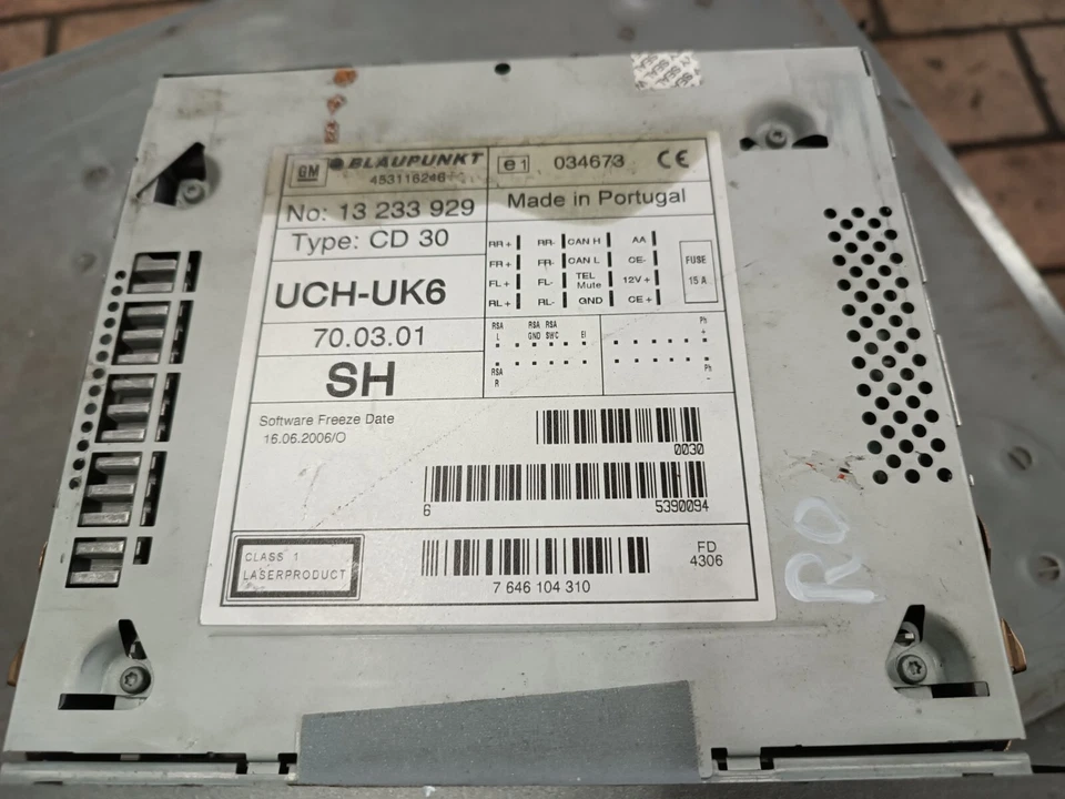 Opel Meriva A Autoradio Radio CD30 *Code fehlt* CD-Player Blaupunkt 13233929 - Bild 4 von 4