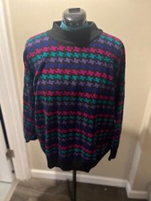 Vintage 1980s-90s Oversized Geometric Acrylic Sweater