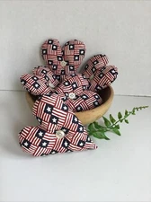 Set of 6 USA Americana FLAG Print Bowl Filler Ornies Tucks Decor NEW