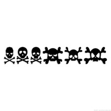 Row of Skulls - Decal Sticker - Multiple Colors  Sizes - ebn6948