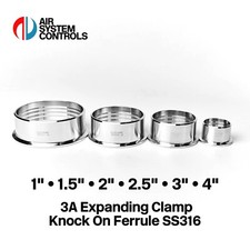 316 Sanitary Stainless Steel Expanding Clamp Knock On Ferrule, hygienic food UK