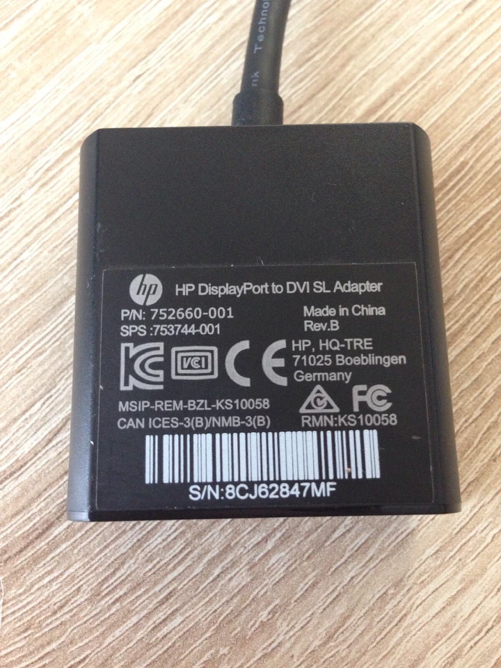 2x Genuine Original HP 752660-001 753744-001 DisplayPort Male to DVI-D Adapter - Image 2 of 4