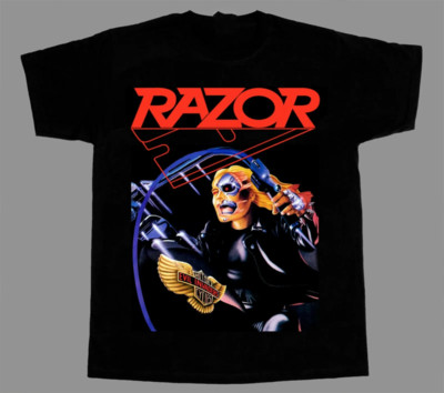RAZOR Band Schwarz Unisex Kurzarm T-Shirt Größe S 5XL