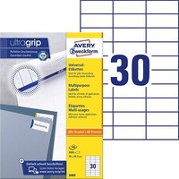 Avery Zweckform 3489 Universal Etiketten (3.000 Klebeetiketten, 70X29,7Mm Auf A4