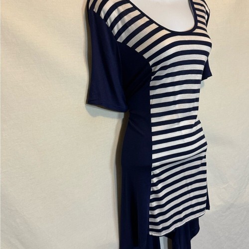 F-101 Anthony Blue & White Stripe Short Sleeve Pullover Blouse Size XL - Picture 5 of 13