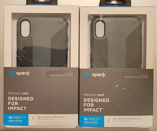Lot of 2 Speck Presidio Grip iPhone XS Max Graphite/Charcoal Grey - Photo 7 sur 8
