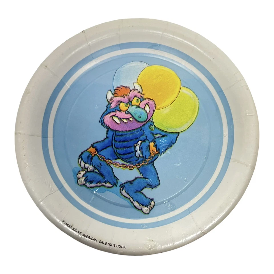 American Greetings My Pet Monster 7” Dessert Paper Plates Birthday Party Vintage - Image 2 of 4