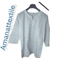 Block Printed India Made 100 Pure Cotton Hand Made Kurti/Top/Blouse/Tunic