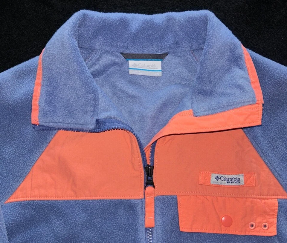 Columbia Women’s Extra Small Fleece Full Zip Sweater Jacket Purple Orange Coat - Image 3 of 4